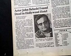 Death of John Belushi in a L.A. paper... - RareNewspapers.com