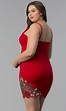 Short Form-Fitting Plus-Size Red Party Dress -PromGirl | Plus size ...
