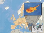Zypern - Geografie Lage der Insel Zypern im östlichen Mittelmeer