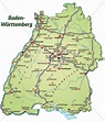 Landkarte Baden Württemberg - Rurradweg Karte