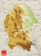 Physical Map of Coahuila, shaded relief outside