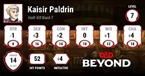 Kaisir Paldrin - D&D Beyond