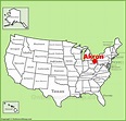 Akron location on the U.S. Map - Ontheworldmap.com