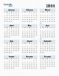 Free 1844 Calendars in PDF, Word, Excel