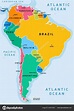 Mapa Del Vector Del Continente America Del Sur Con Paises Vector De Images
