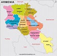 Labeled Map of Armenia with States, Capital & Cities