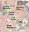 Atlanta downtown map - Map of downtown Atlanta (United States of America)