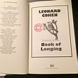 Leonard Cohen - Book of Longing: Poems (First Edition) | 1984 book ...