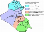 Zones in Iraq in 2003 following the occupation of the country. [720x524 ...
