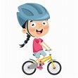 Ilustración de kid riding bike | Vector Premium