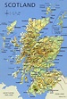 Large detailed map of Scotland with relief, roads, major cities and airports | Scotland | United ...