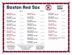 Printable 2020 Boston Red Sox Schedule