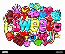 Kawaii imprimir con dulces y golosinas. Crazy sweet-cosas en el estilo ...