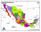 Mapa para imprimir de México Mapa en color de Estados Unidos Mexicanos ...