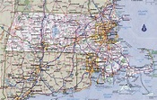 Large detailed roads and highways map of Massachusetts state with all ...