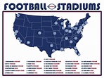 Football Stadium Map NFL Stadium Map NFL Stadiums Football - Etsy