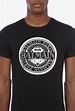 Balmain Camiseta de algodón con medallón de Balmain estampado Negro ...