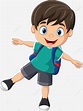 Cartoon Happy School Boy Posing, Fun, Expression, People PNG and Vector ...