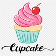 Cupcake With Cherry Clipart Vector, Cupcake Logo With Cherry And Text ...