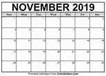 November 2019 Printable Calendar | 123Calendars.com