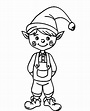 Cute Elf Coloring Page - Free Printable Coloring Pages for Kids