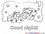 Good Night Sheet Coloring Pages