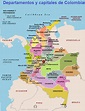 Mapa de Colombia con Nombres, Departamentos y Capitales 【Para Descargar ...