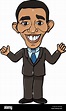Cartoon Vector Illustration von Präsident Obama Barack Stock ...