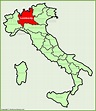 Lombardy location on the Italy map - Ontheworldmap.com