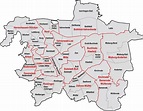 Stadt Hannover | Bezirke - Stadtteile - Karte - Stadtplan