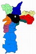 Mapa da cidade de São paulo e subprefeituras. - DF PROJETOS