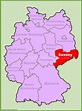 Saxony location on the Germany map - Ontheworldmap.com