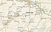 Map Of Ohio Showing Zanesville - United States Map