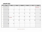 Printable Monthly Calendar 2022 | Free-calendar-template.com