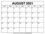 Free Printable Calendar August 2021 - 2023 Calendar Printable