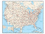 United States Map with States, Capitals, Cities, & Highways
