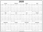 2020 year calendar | yearly printable