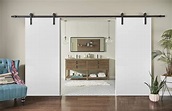 Sliding Double Barn Doors 72 x 80 inches with Rails 13FT | Planum 0010 ...