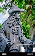 A statue of Pierre Le Moyne D’Iberville stands in Fort Maurepas Park ...