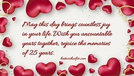 25th Marriage Anniversary Wishes Messages & Sayings