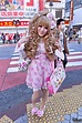 Japanese Hime Gyaru in Pink w/ Big La Pafait Hair Bow, Lace & Flowers