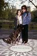 Yoko Ono and Sean Lennon with dog at the Imagine circle in the ...