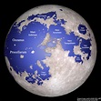Map of the Moon if it's "seas" were really seas. How the dark shapes in ...
