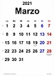Calendario marzo 2021 en Word, Excel y PDF - Calendarpedia