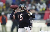 Quarterback Jim Miller of the Chicago Bears throws a pass against the ...