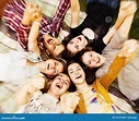 Circle of Happy Teenage Friends Stock Photo - Image of background ...