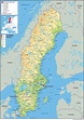 Sweden Physical Map - Paper Laminated (A0 Size 84.1 x 118.9 cm): Amazon ...