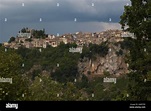 Panoramic view of Jenne, a little medieval village in the lazio region ...