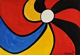 Alexander Calder (American, 1898-1976), 'The Big Wheel,' gouache 1970 ...