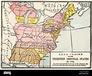 Map showing land claims of the thirteen original states 1783. Color lithograph Stock Photo - Alamy